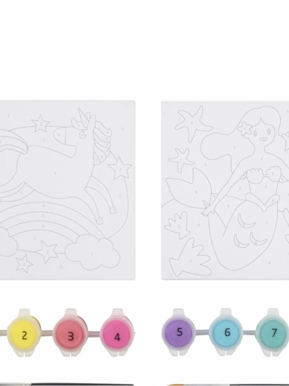 Unicorn & Mermaid Paint-By-Number Canvas Kit Sealed